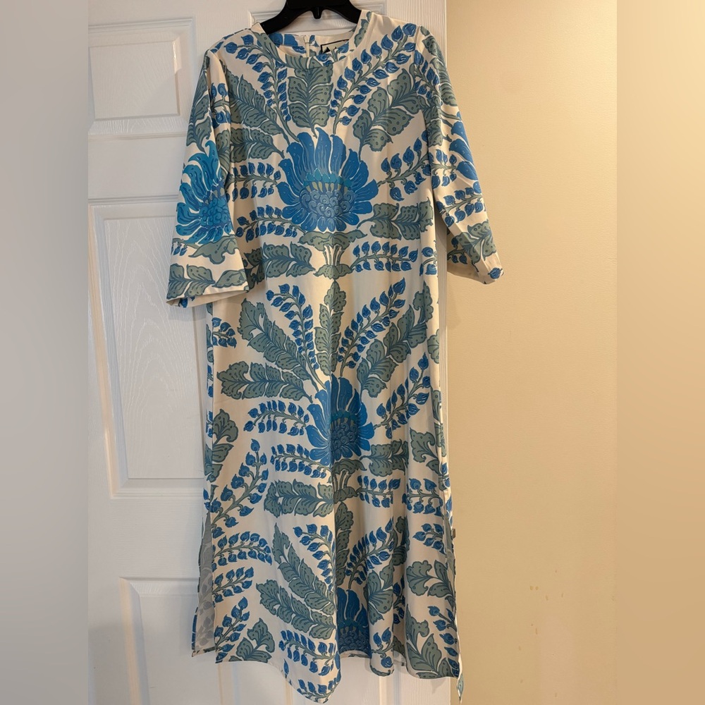 Tuckernuck Blue and Cream Long Sleeve Dress